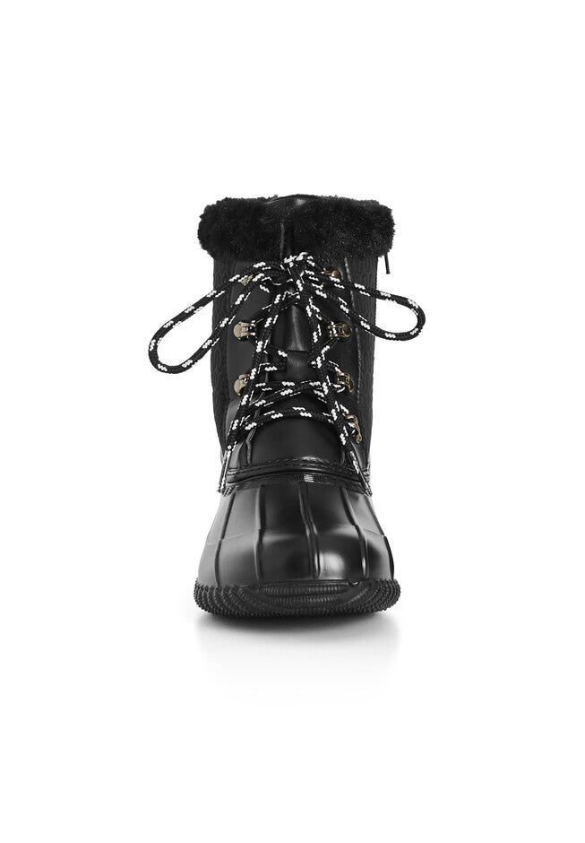 Ariah Cold Faux Fur Ankle Weather Boot, BLACK, alternate image number null