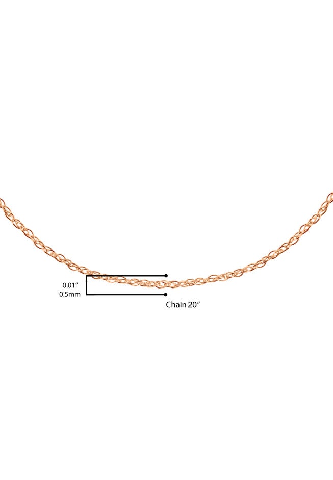 Solid Rose Gold Rope Chain Necklace Unisex Chain 20 inches, , alternate image number 4