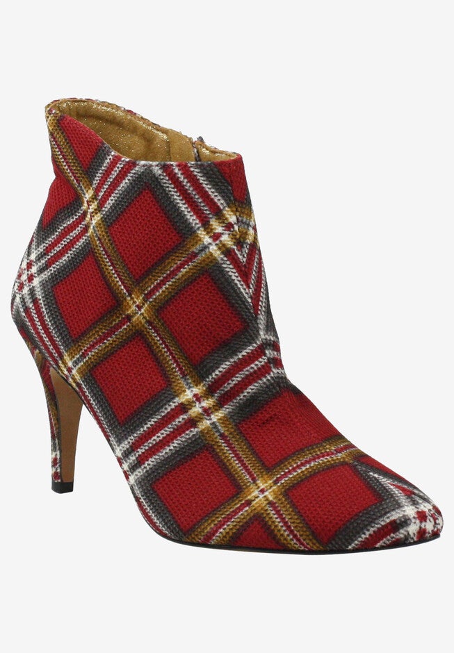 Zakary Bootie , RED MULTI PLAID, hi-res image number null