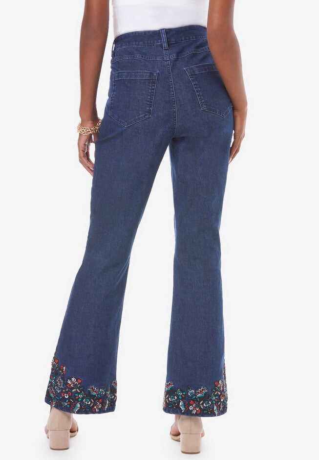 Batik Embroidered Bootcut Jean, , on-hover image number null