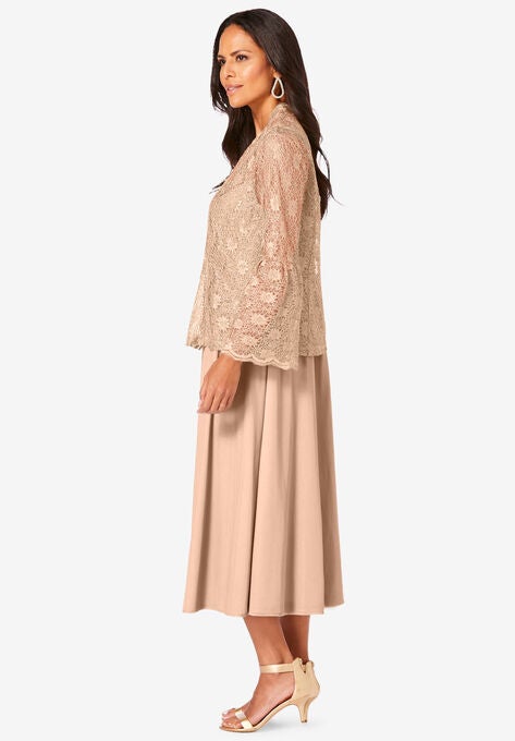 Glitter & Lace Jacket Dress Set, , alternate image number null