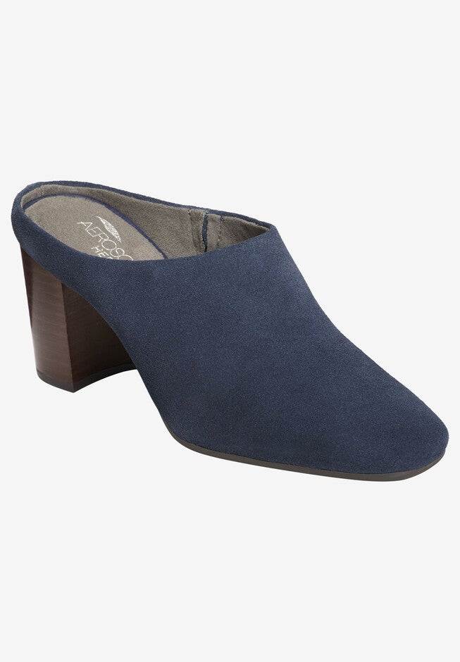 Cast Stone Mule , DARK BLUE SUEDE, hi-res image number null