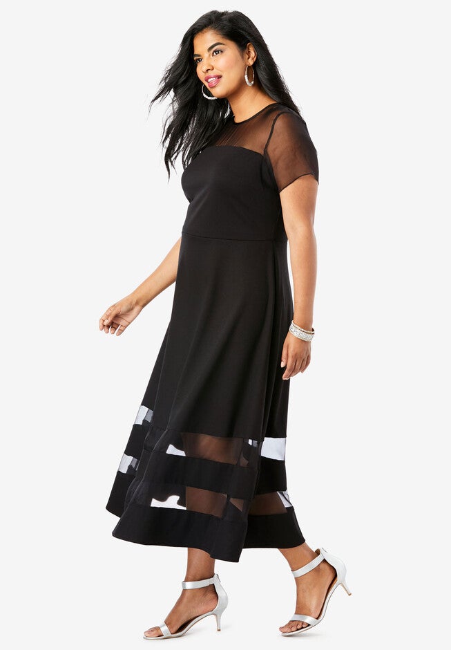 Organza Trim Dress, , alternate image number 2