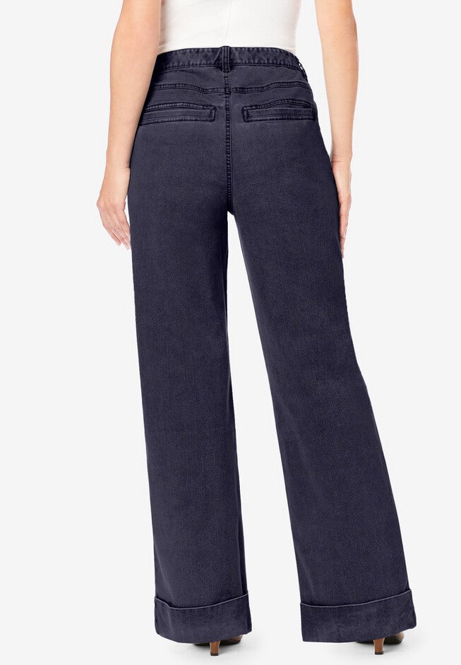 Invisible Stretch® Contour High-Waisted Wide-Leg Jean, , on-hover image number 1