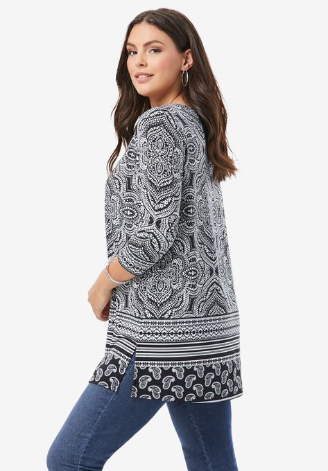 Ultrasmooth® Fabric Crewneck Printed Tunic, , alternate image number null