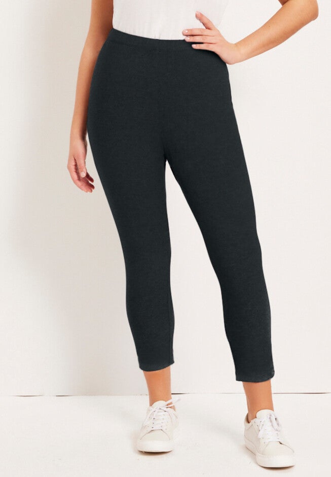 Essential Cropped Legging, HEATHER CHARCOAL, hi-res image number 0