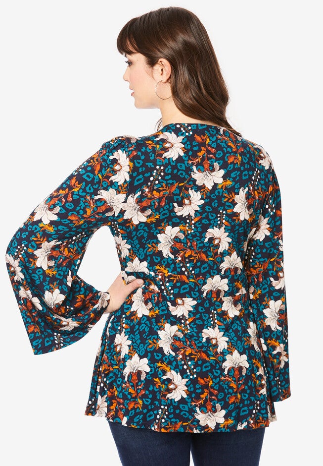 Banded Surplice Top, , on-hover image number null