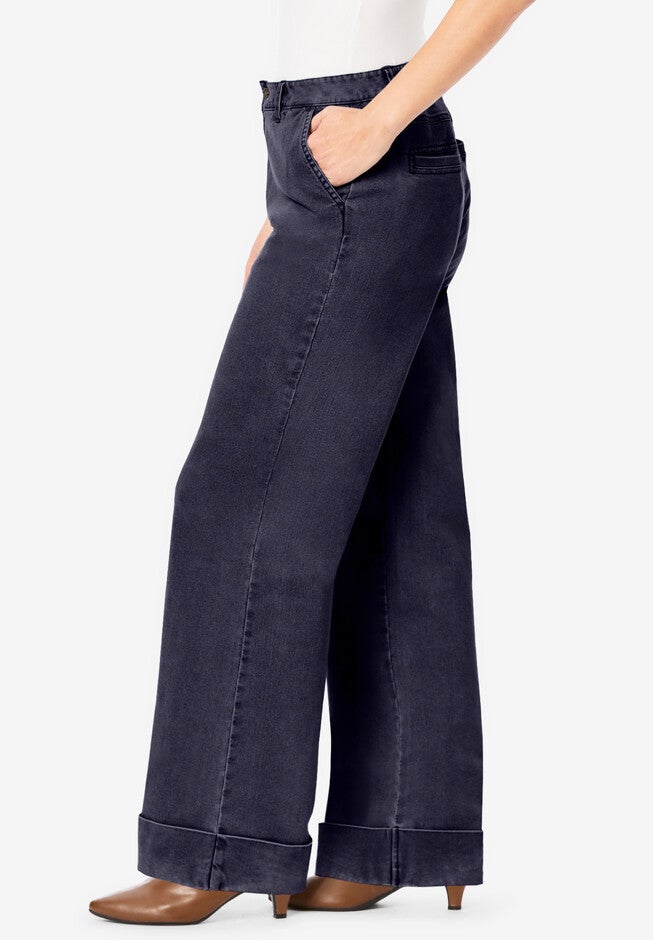 Invisible Stretch® Contour High-Waisted Wide-Leg Jean, , alternate image number 2