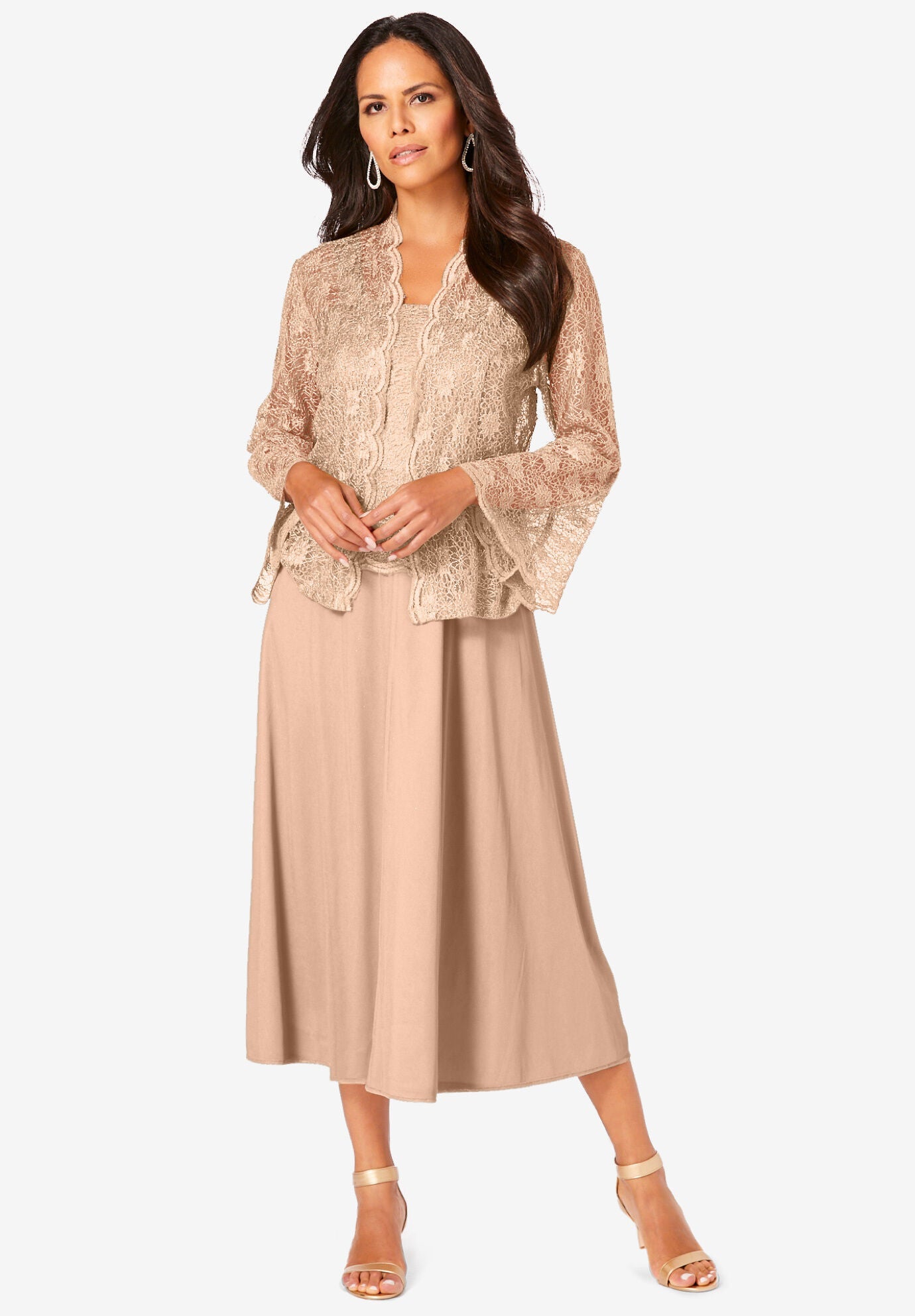 Glitter Lace Jacket Dress Set Fullbeauty Outlet
