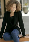 Lace-Trim Cowl Neck Sweater, , alternate image number null