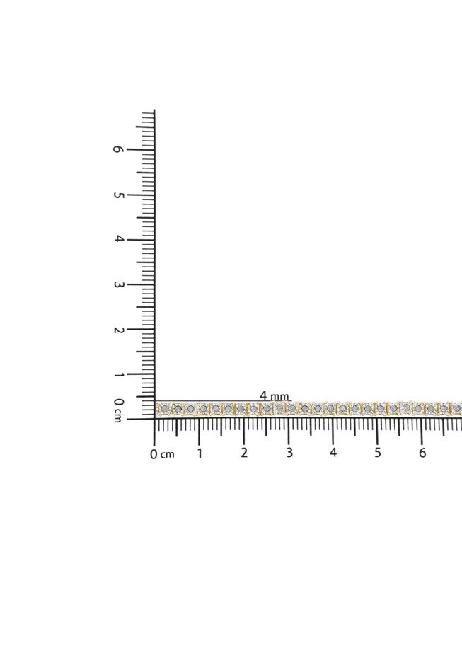 Yellow Gold Over Sterling Silver Diamond Square Frame Miracleset Tennis Bracelet 8 inches, , alternate image number 6