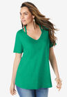 Slit V-Neck Ultimate Tee, TROPICAL EMERALD, hi-res image number null