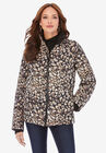Short Puffer Jacket, NATURAL WATERCOLOR ANIMAL, hi-res image number null