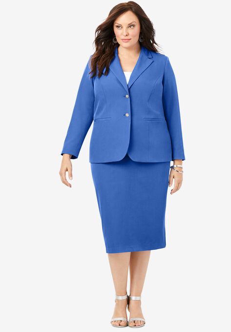 Two-Button Skirt Suit, TRUE BLUE, hi-res image number null