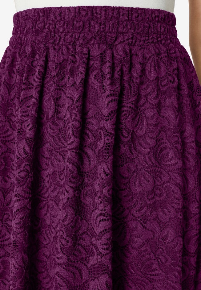 Paisley Lace High-Low Tiered Skirt, , alternate image number null
