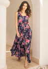 Button-Front Crinkle Dress with Princess Seams, , alternate image number null