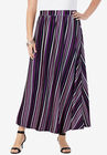 Ultrasmooth® Fabric Maxi Skirt, BLACK OPEN STRIPE, hi-res image number null