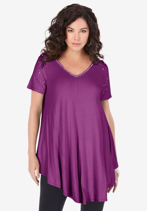 Swing Ultra Femme Tunic, PURPLE MAGENTA PEARL EMBELLISHMENT, hi-res image number null