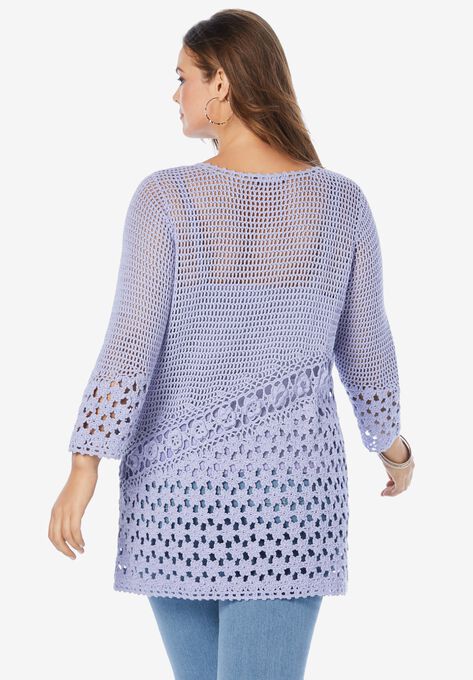 Floral Crochet Sweater, , on-hover image number null