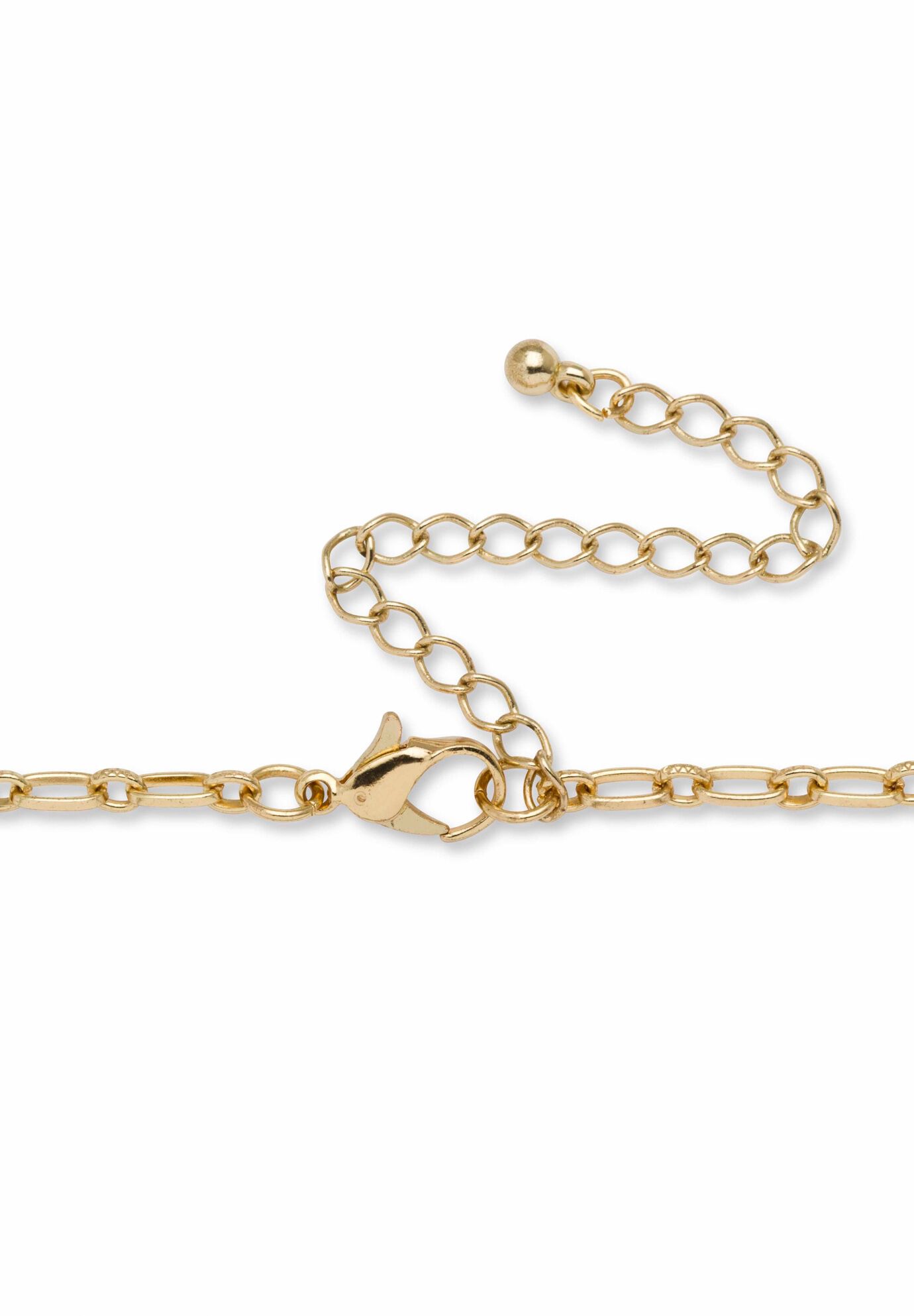 Gold Tone Waterfall 22 inches Necklace and Drop Earring Set, , on-hover image number 1