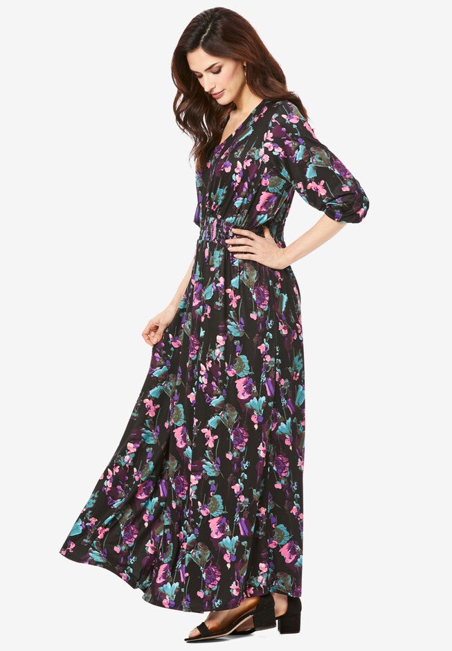 V-Neck Maxi Ultrasmooth® Fabric Dress, , alternate image number 2