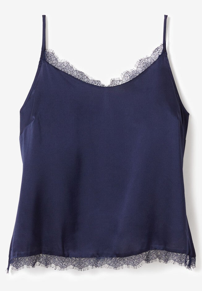 Lace-Trim Satin Cami, , alternate image number null