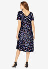 Ultrasmooth® Fabric V-Neck Swing Dress, , on-hover image number null