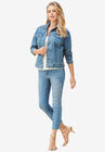 Statement Denim Jacket, RHINESTONE PEARL, hi-res image number null