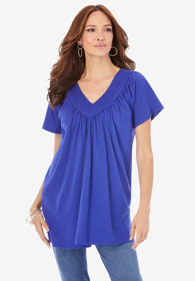 Banded V-Neck Ultimate Tee, ULTRA BLUE, hi-res image number null