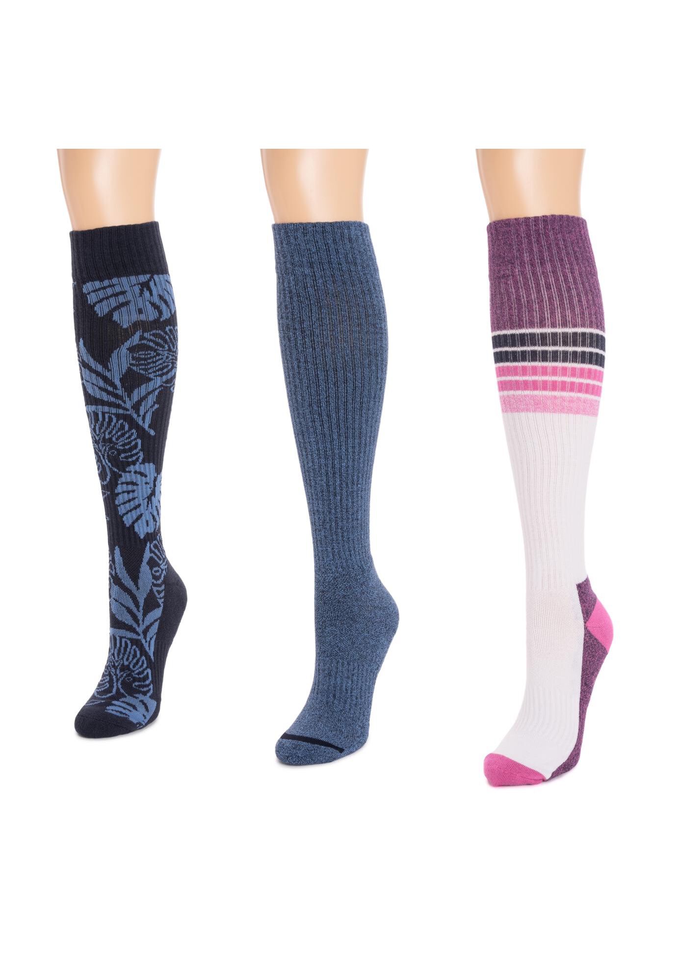 Women'S 3 Pack Cotton Compression Knee-High Socks, , on-hover image number 1