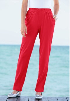 Plus Size Straight Leg Soft Knit Pull On Pant
