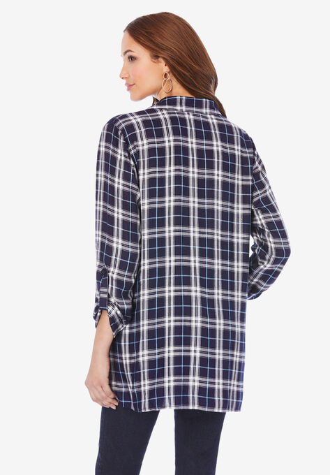 Plaid Open-Front Jacket, , on-hover image number null