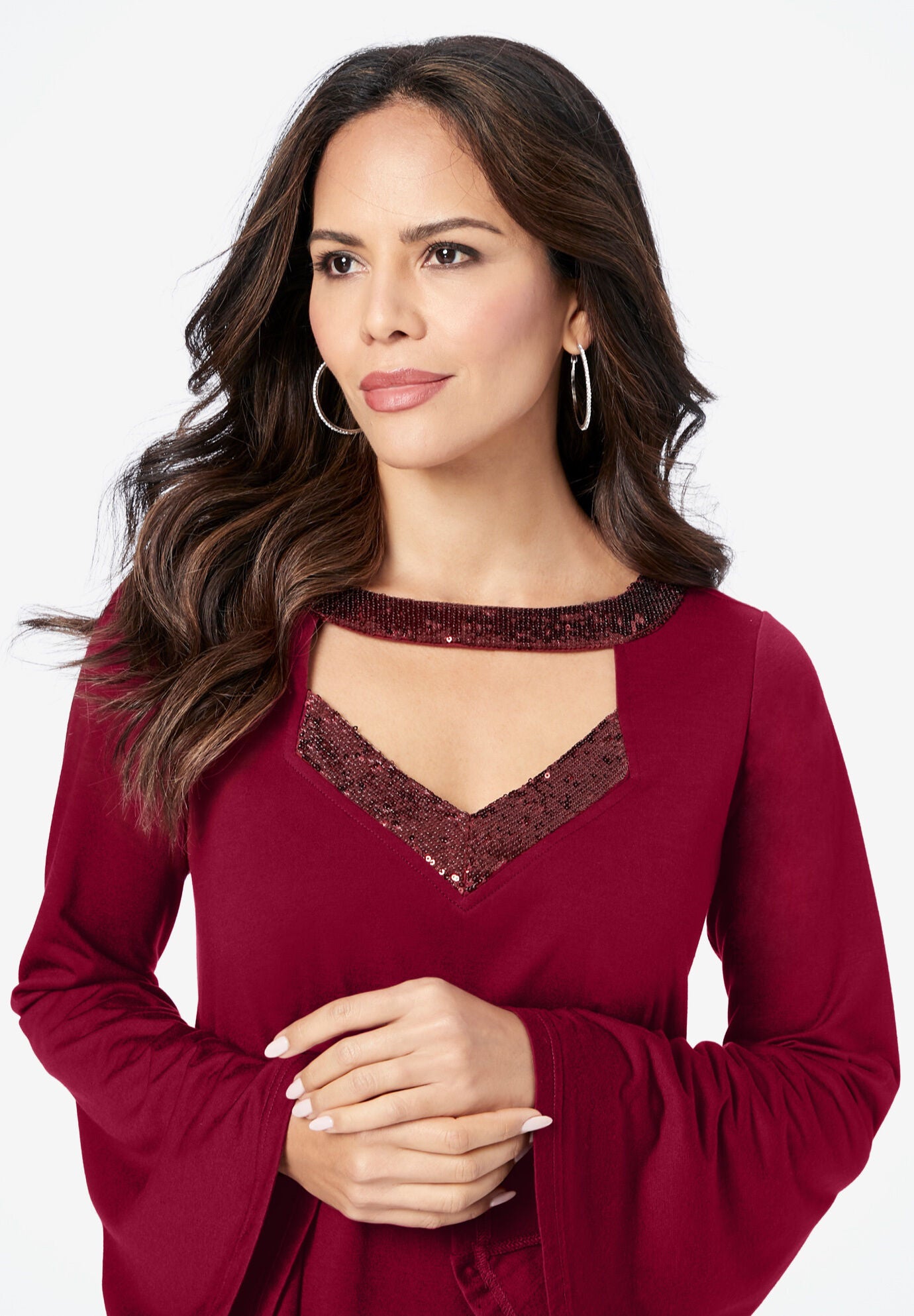 Sequin Cutout Tunic, , alternate image number 3