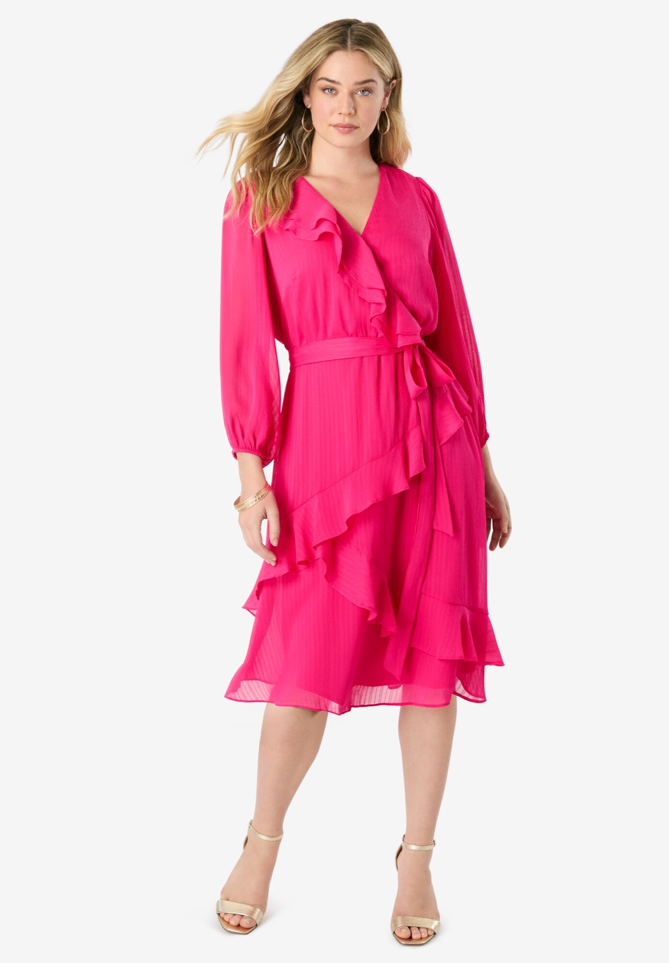Chiffon Wrap Dress, , on-hover image number 1