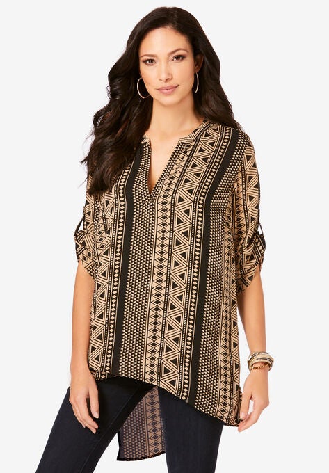 Geometric Tunic, NEW KHAKI GEO, hi-res image number null