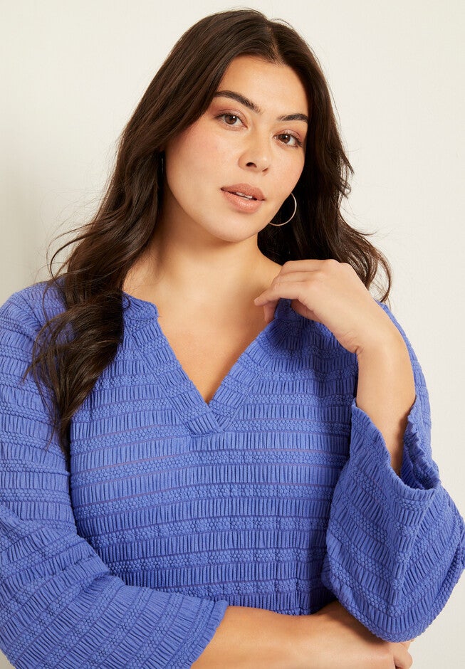Textured Boho Blouse, , alternate image number 3