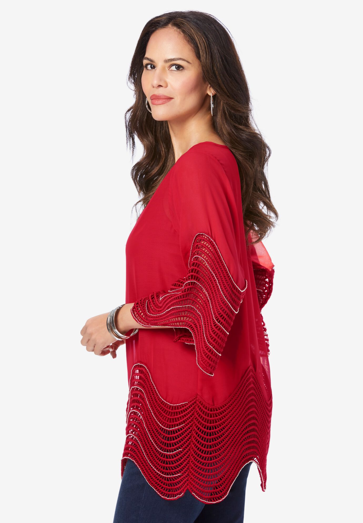 Embellished Georgette Tunic, , alternate image number 2