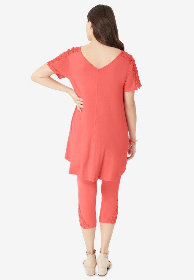 Lace-Shoulder Ultra Femme Tunic, , on-hover image number null
