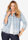 Distressed Denim Jacket, DISTRESSED WASH, hi-res image number null