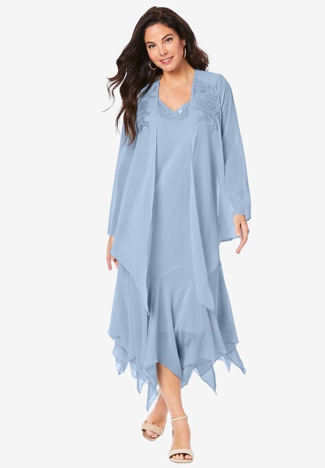 Sequin Jacket Dress Set, PALE BLUE, hi-res image number null