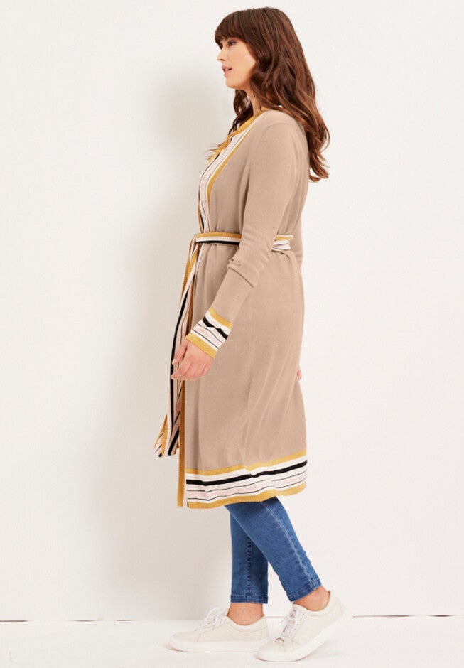 Metallic Trim Duster Cardigan, , alternate image number 2