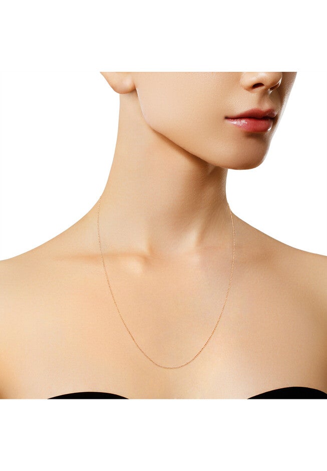 Solid Rose Gold Rope Chain Necklace Unisex Chain 20 inches, , alternate image number 5
