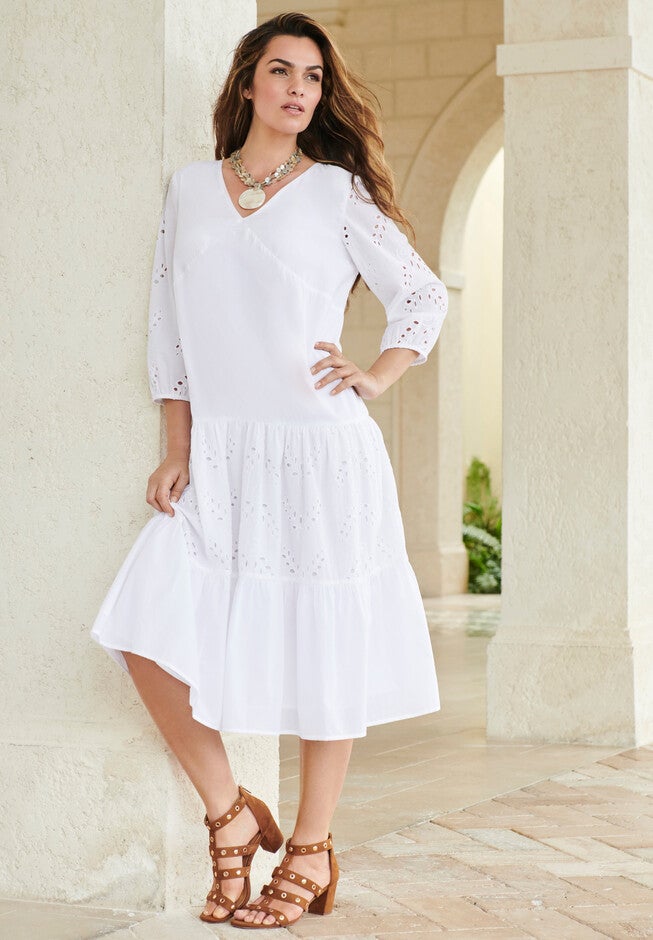 Eyelet Ruffle Dress, , alternate image number 3