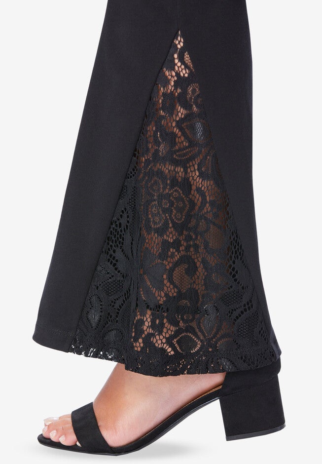 Lace-Inset Essential Stretch Yoga Pant, , alternate image number null
