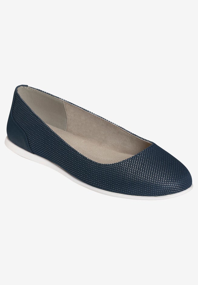 Pay Raise Flat by A2 by Aerosoles®, NAVY COMBO, hi-res image number null