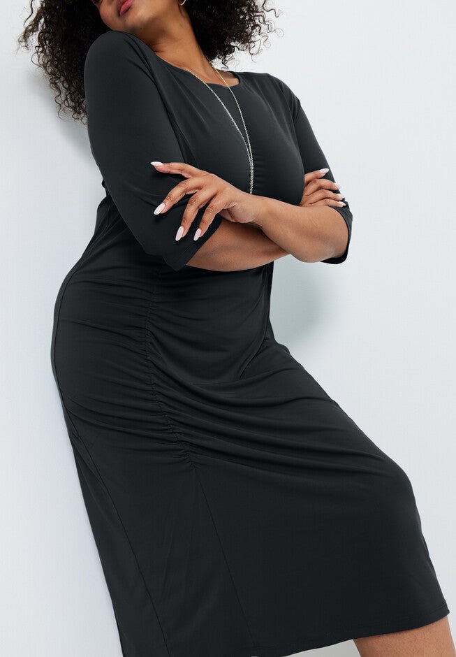 Ruched Detail Midi Dress, , alternate image number null