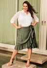 Faux Wrap Skirt with Ruffle Hem, , alternate image number 3