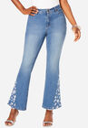 Embroidered Bootcut Jean, MEDIUM WASH FLORAL EMBROIDERY, hi-res image number null