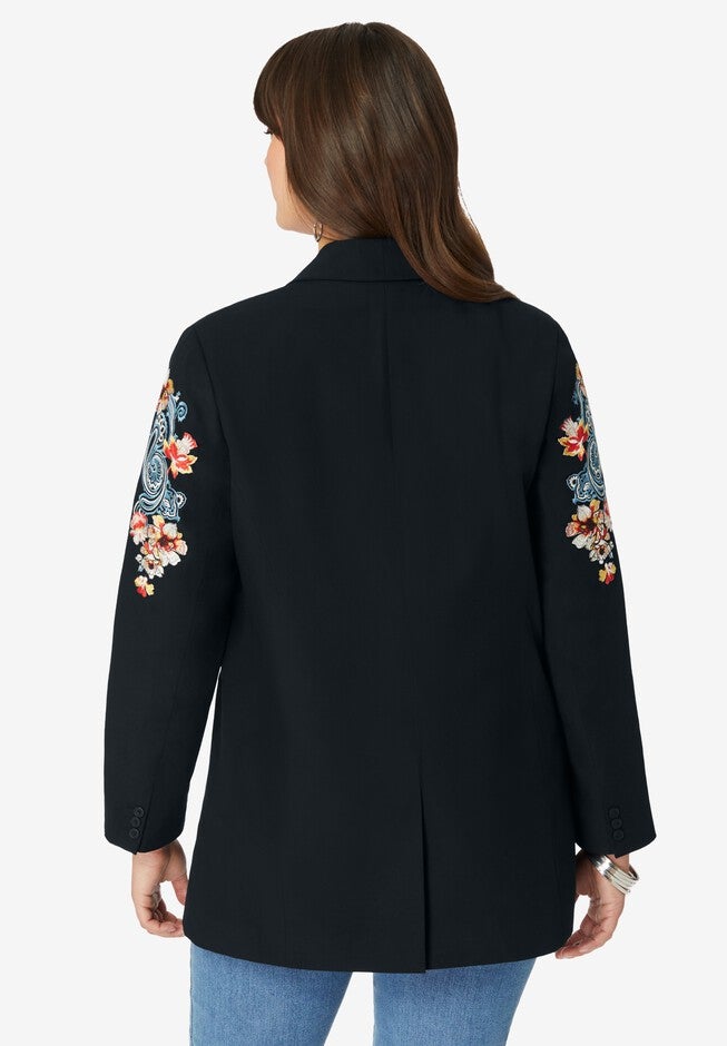 Embroidered Blazer, , on-hover image number null