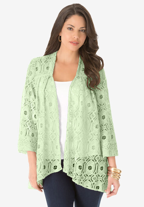 Lace Swing Jacket, GREEN MINT, hi-res image number null
